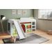 Cama Infantil com Cortina e Escorregador 90 playground Branco