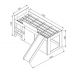 Cama Infantil com Cortina e Escorregador 90 playground Branco