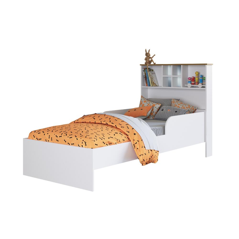 Cama Infanto Juvenil com Estante e Protetores 90 House Branco