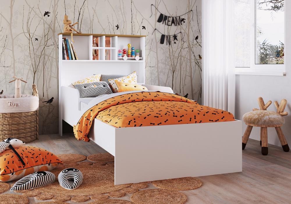 Cama Infanto Juvenil com Estante e Protetores 90 House Branco