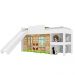 Conjunto com Cama 80 Playground com escorregador e Baú Meu Fofinho branco