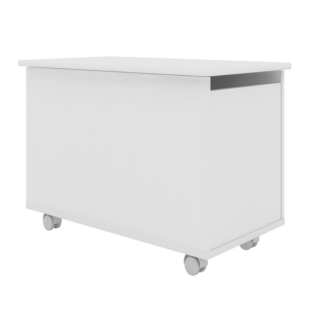 Conjunto com Cama 80 Playground com escorregador e Baú Meu Fofinho branco