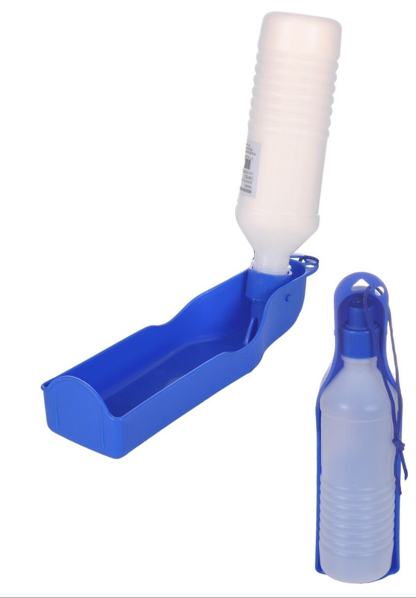 Bebedouro Portátil Pet para Viagens e Passeios 500ml Azul
