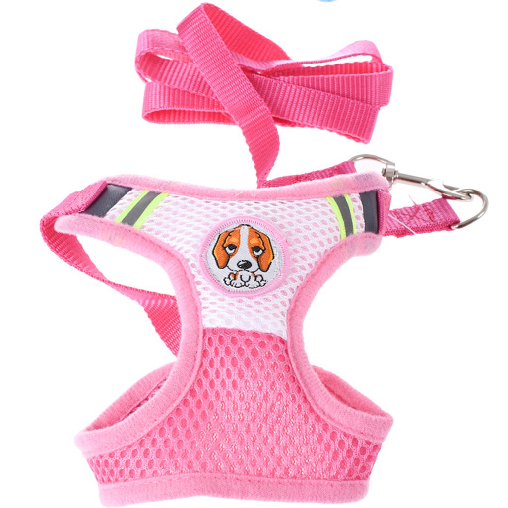 Coleira Peitoral Puppie para Cães e Gatos Tamanho M até 40Kg Rosa