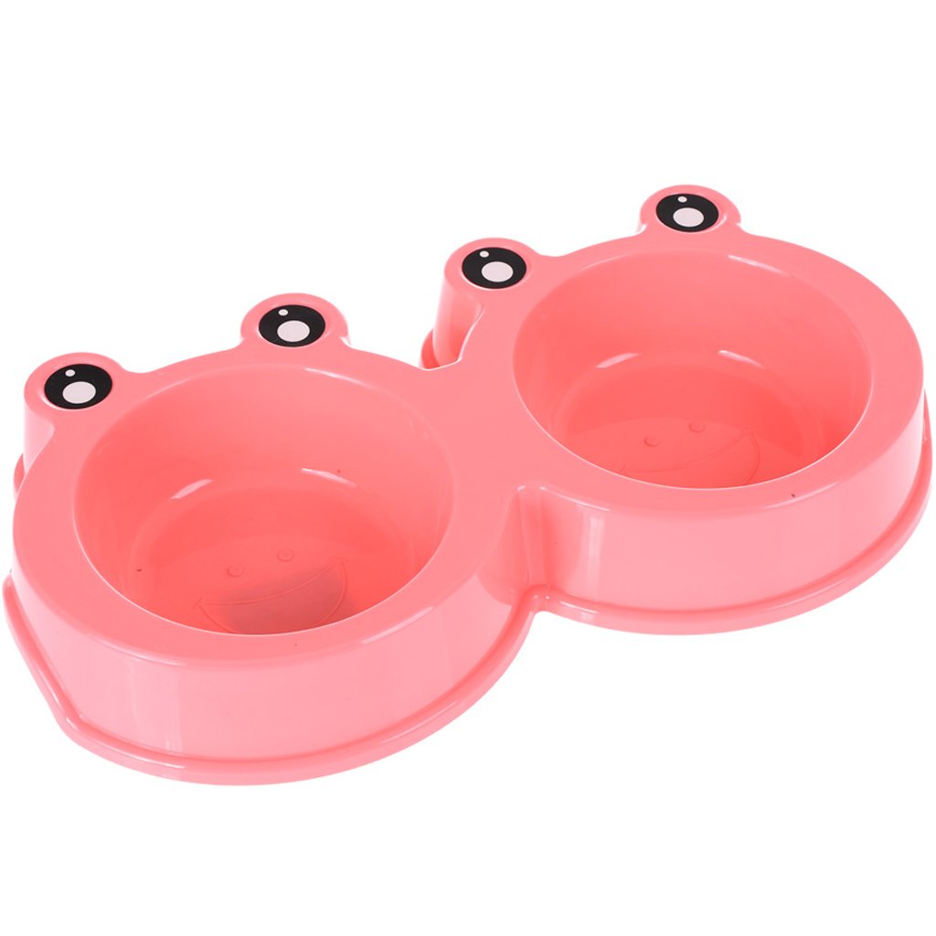 Comedouro Duplo Funny Cães e Gatos 27x15x4cm Rosa