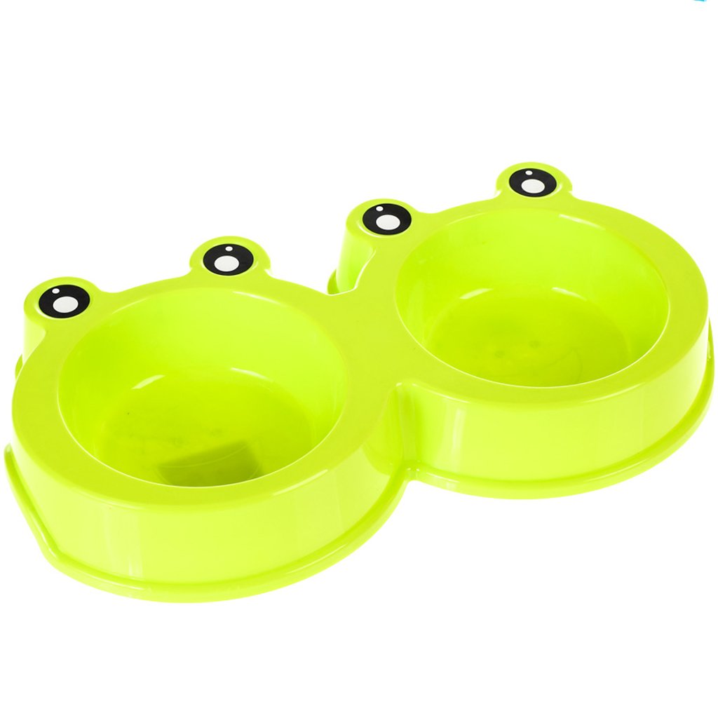 Comedouro Duplo Funny Cães e Gatos 27x15x4cm Verde
