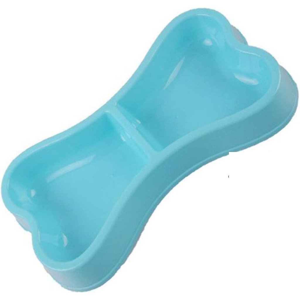 Comedouro Osso Duplo 24x13x3,5cm 150ml Azul