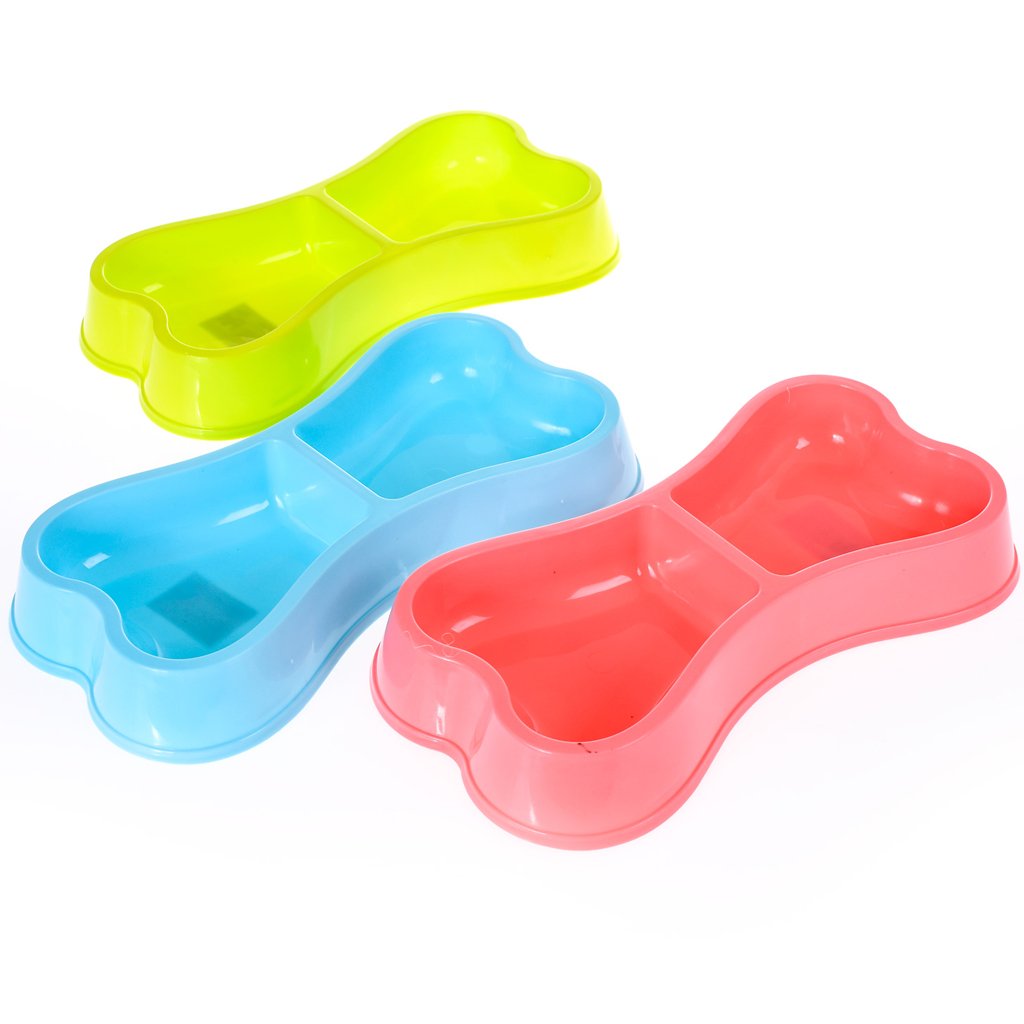 Comedouro Osso Duplo 24x13x3,5cm 150ml Azul