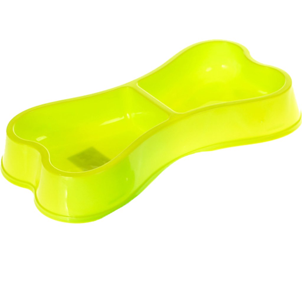 Comedouro Osso Duplo 24x13x3,5cm 150ml Verde