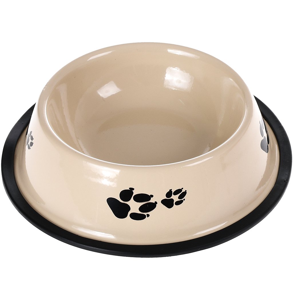 Comedouro e Bebedouro Aço Inoxidável 15cm 150ml Bege