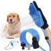 Luva para Banho Pet com Mangueira 1,90m Azul