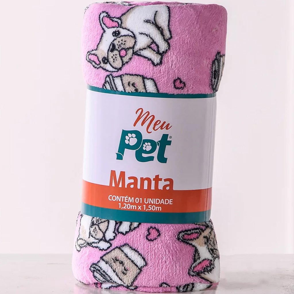 Manta Cobertor Pet Microfibra Plush 120x150 Meu Pet