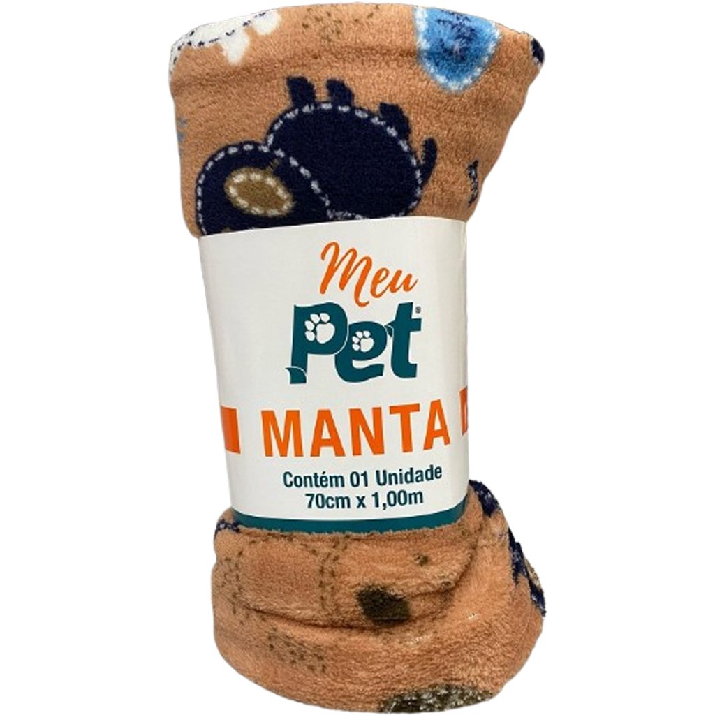 Manta Pet Microfibra 100% Poliéster 70x100cm Dog Laranja