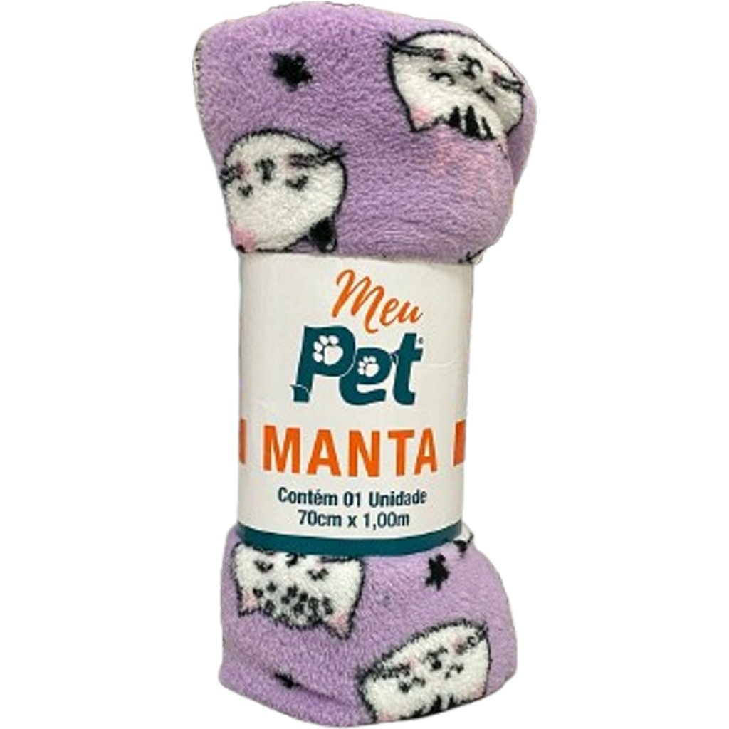 Manta Pet Microfibra 100% Poliéster 70x100cm Gatinho