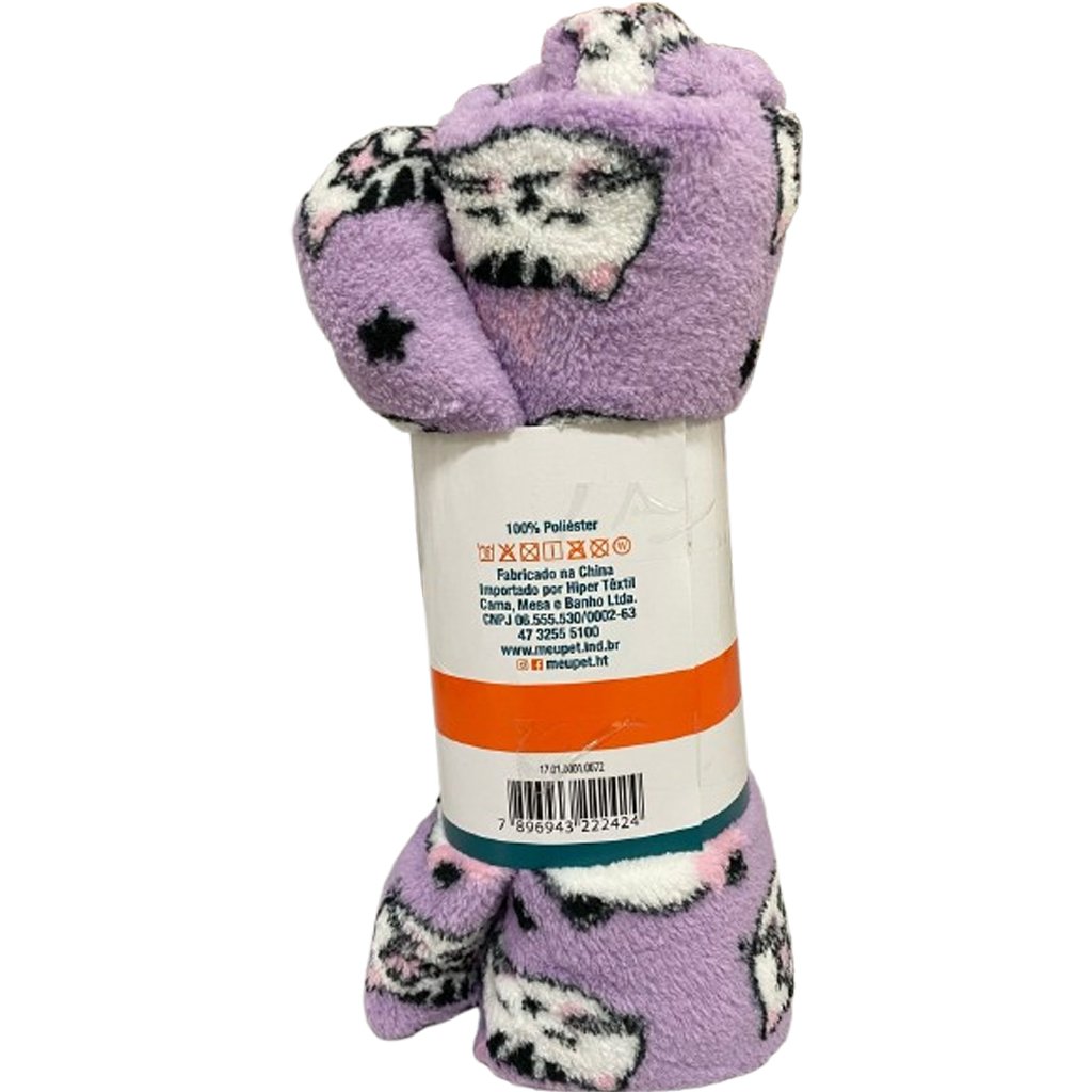 Manta Pet Microfibra 100% Poliéster 70x100cm Gatinho