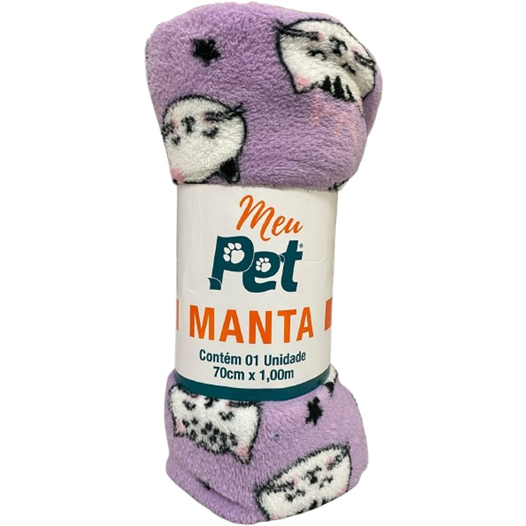 Manta Pet Microfibra 100% Poliéster 70x100cm Gatinho