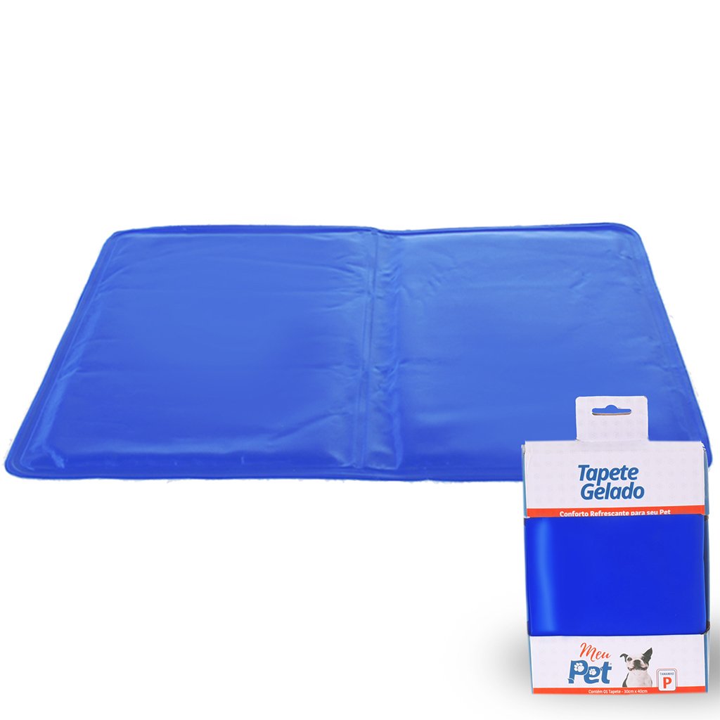 Tapete Gelado Pet Cães e Gatos Tamanho P 30x40cm Azul