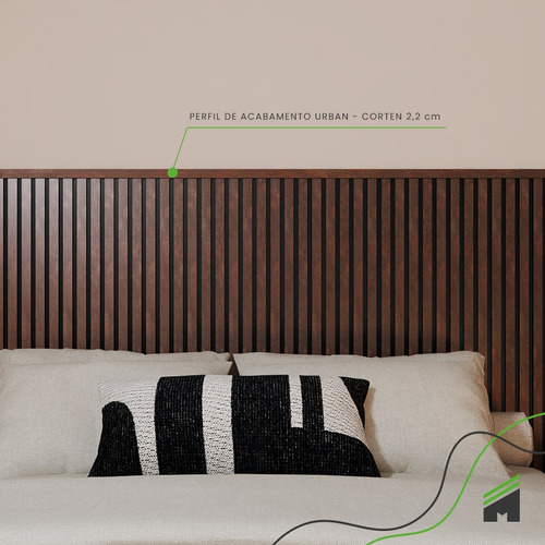 Acabamento Painel Ripado Meu Rodapé 2,5m - Urban Corten