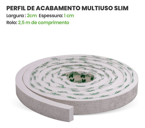 Eva Rodapé Acabamento Ripado Laminado 2,5m - Urban White