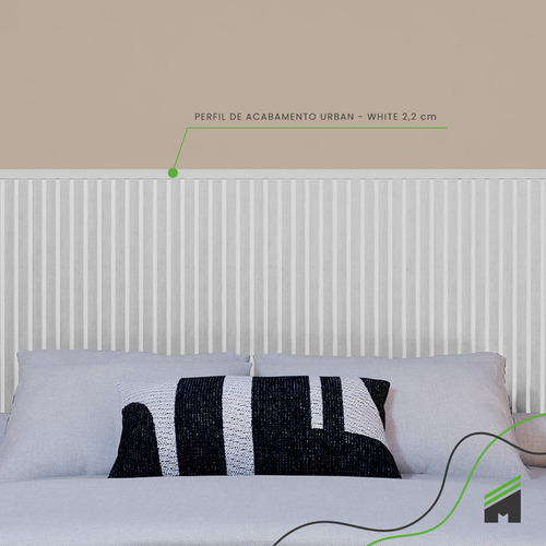 Eva Rodapé Acabamento Ripado Laminado 2,5m - Urban White-passa fio