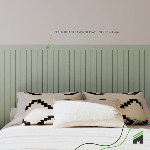 Eva Rodape Acabamento Ripado Laminado 2,5m - Play Verde