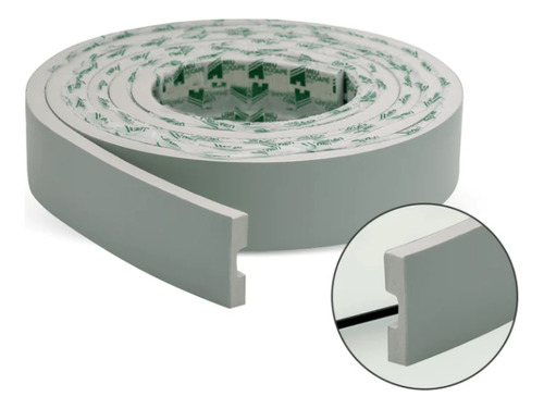 Eva Rodape Acabamento Ripado Laminado 2,5m - Play Verde-passa fio