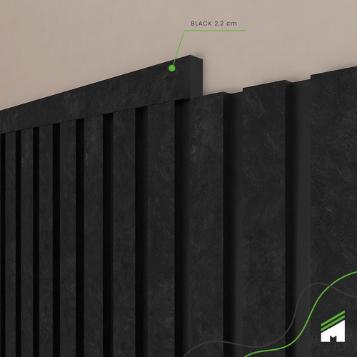 Eva Rodape Acabamento Ripado Laminado 2,5m - Urban Black