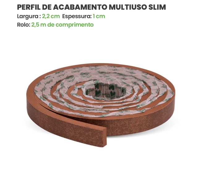 Eva Rodape Acabamento Ripado Laminado 2,5m - Urban Bronze