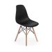 Conjunto Mesa Eames Eiffel DSW Redonda Pau Ferro 120cm + 4 Cadeiras Eames DSW - Preta
