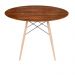 Conjunto Mesa Eames Eiffel DSW Redonda Pau Ferro 90cm + 4 Cadeiras Eames DSW - Vermelha
