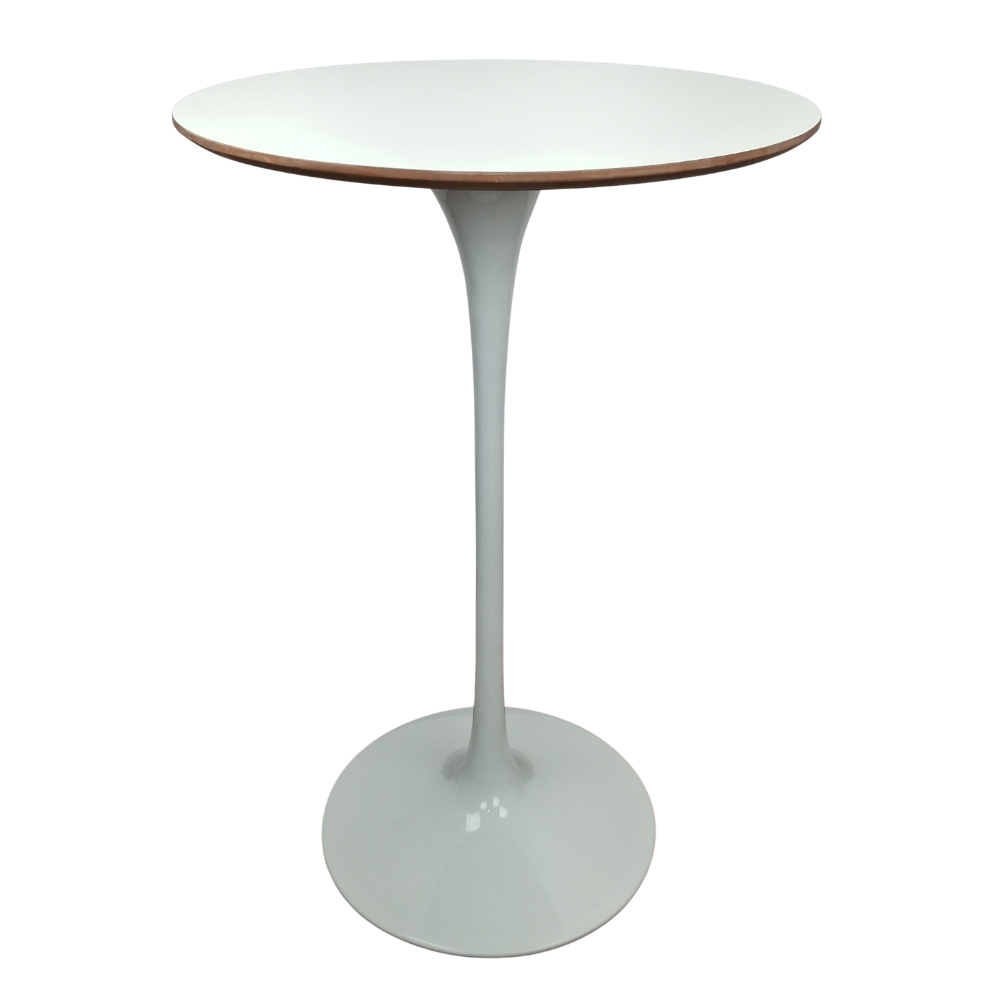 Mesa Saarinen Bistrô  Fórmica Branca 70cm - Base Branca
