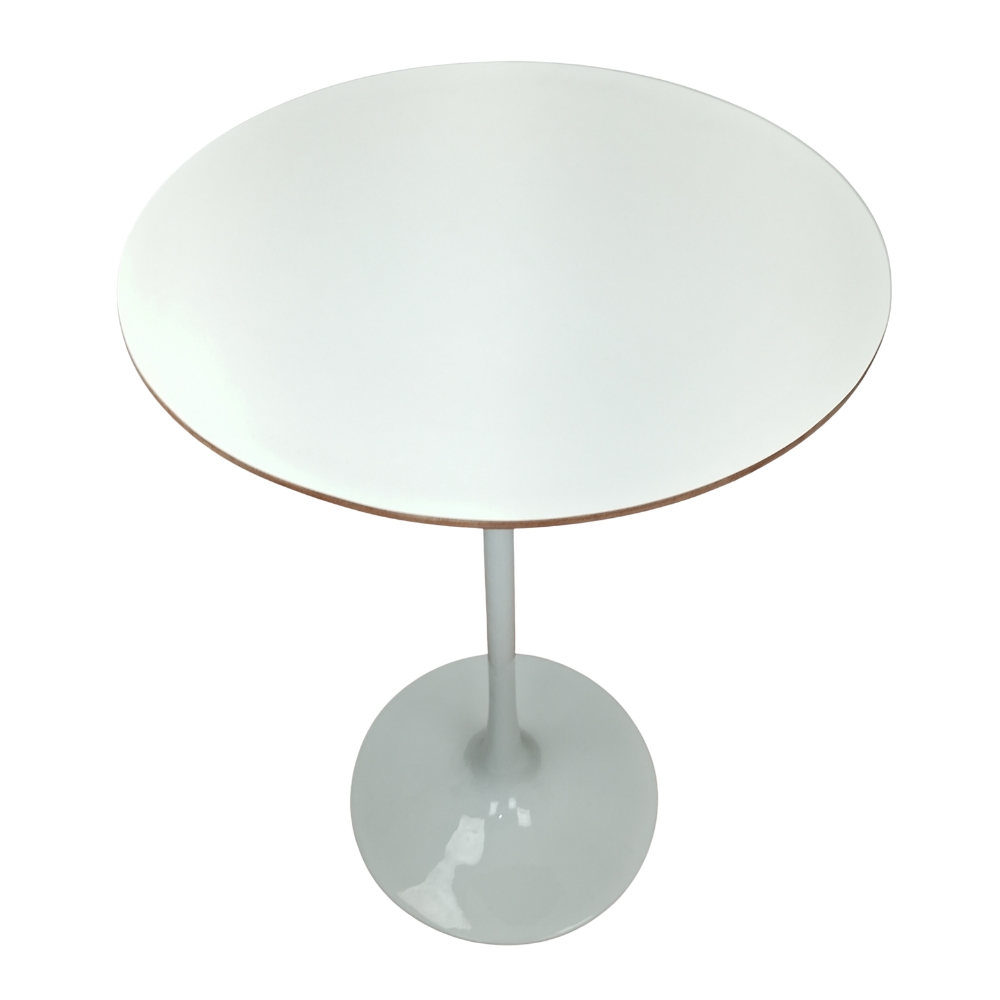 Mesa Saarinen Bistrô  Fórmica Branca 70cm - Base Branca