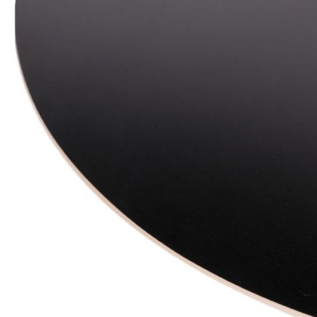 Mesa Saarinen Bistrô Fórmica Preta 70cm - Base Branca