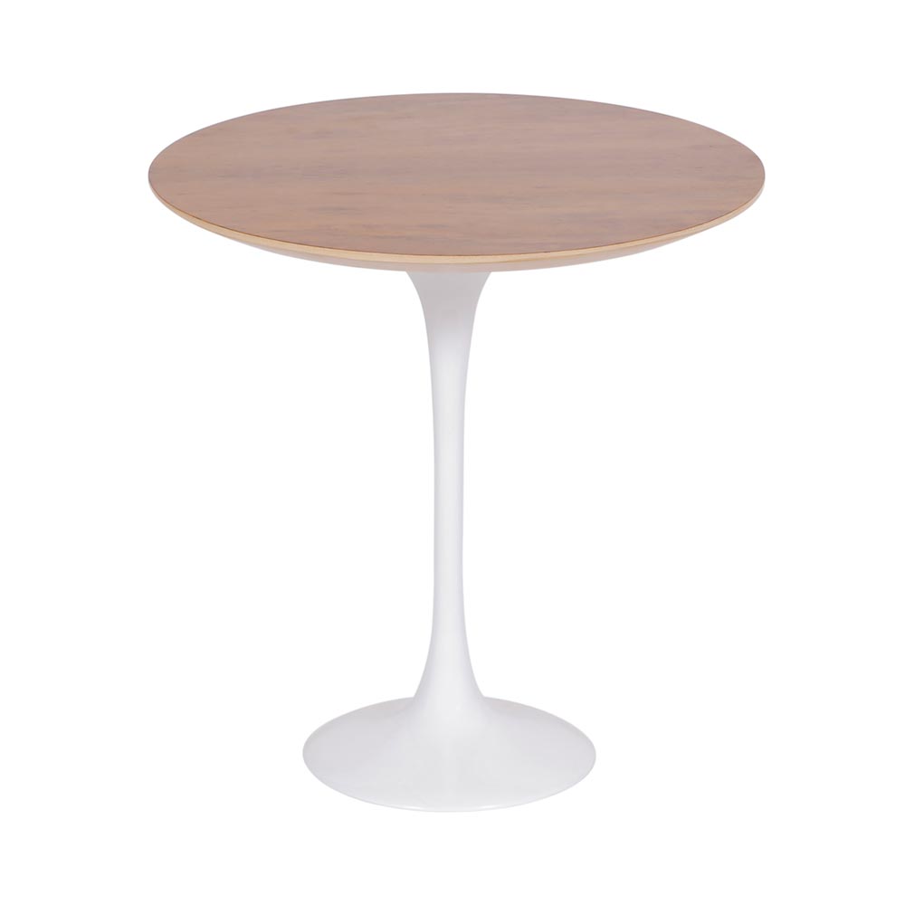 Mesa Saarinen Lateral Imbuia 51cm - Base Branca