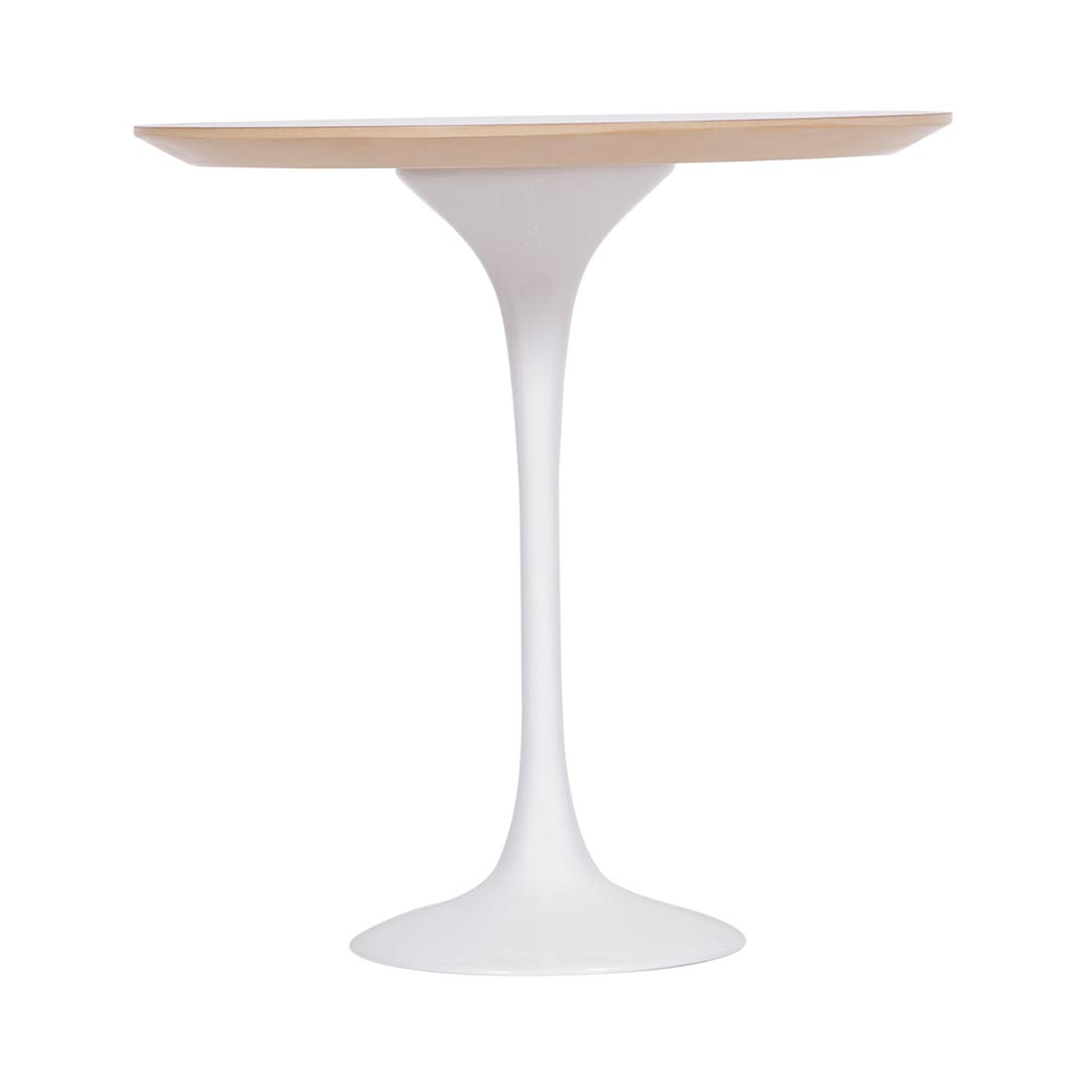 Mesa Saarinen Lateral Imbuia 51cm - Base Branca