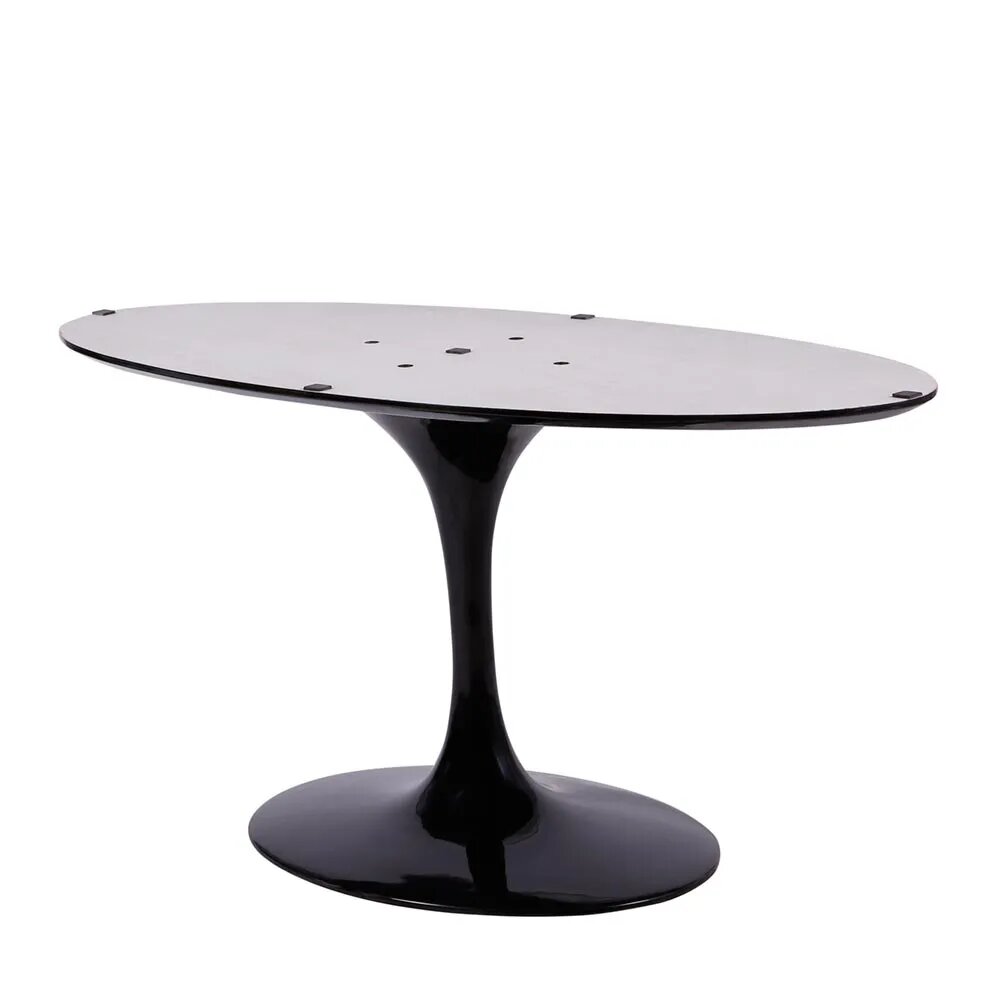 Mesa Saarinen Oval Espirito Santo 135x90cm - Base Preta