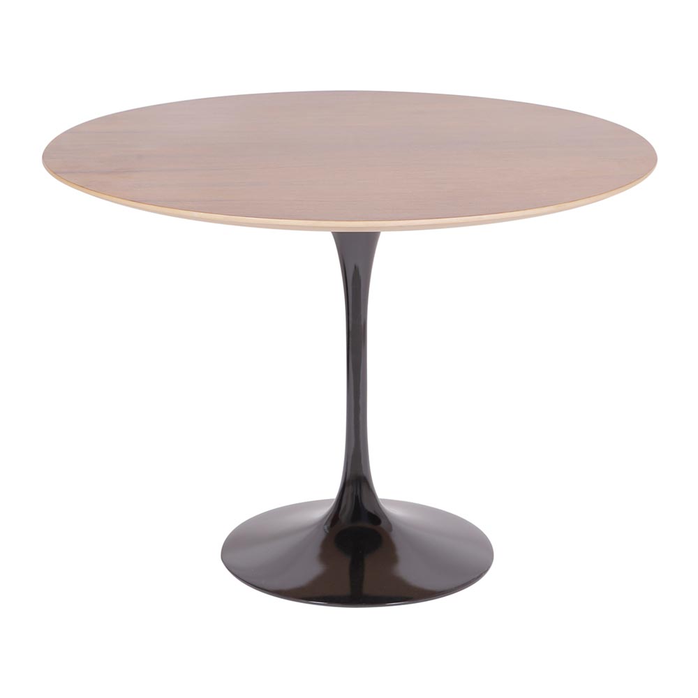 Mesa Saarinen Redonda Imbuia 100cm - Base Preta