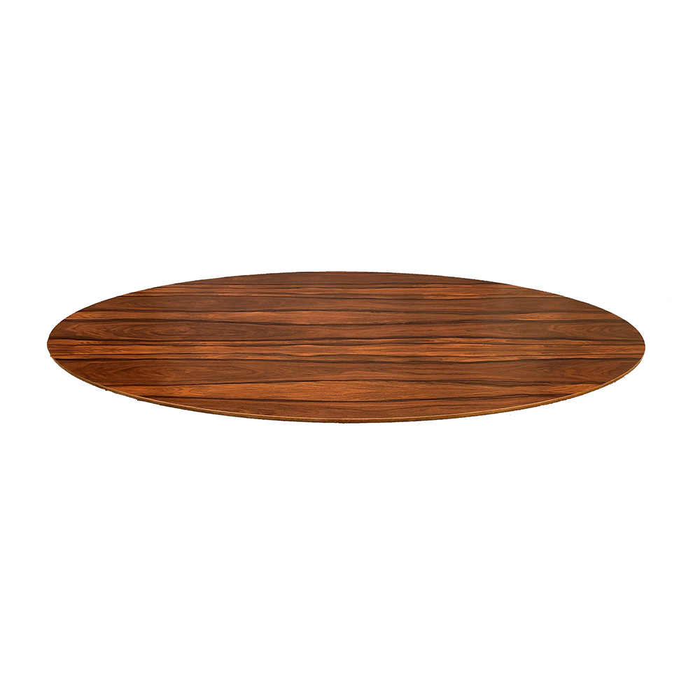 Mesa Saarinen Redonda Pau Ferro 90cm - Base Branca