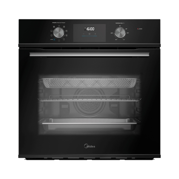 Forno Elétrico de Embutir 80L Midea com Grill Timer e Função Airfryer TSD80P2 Preto 220V