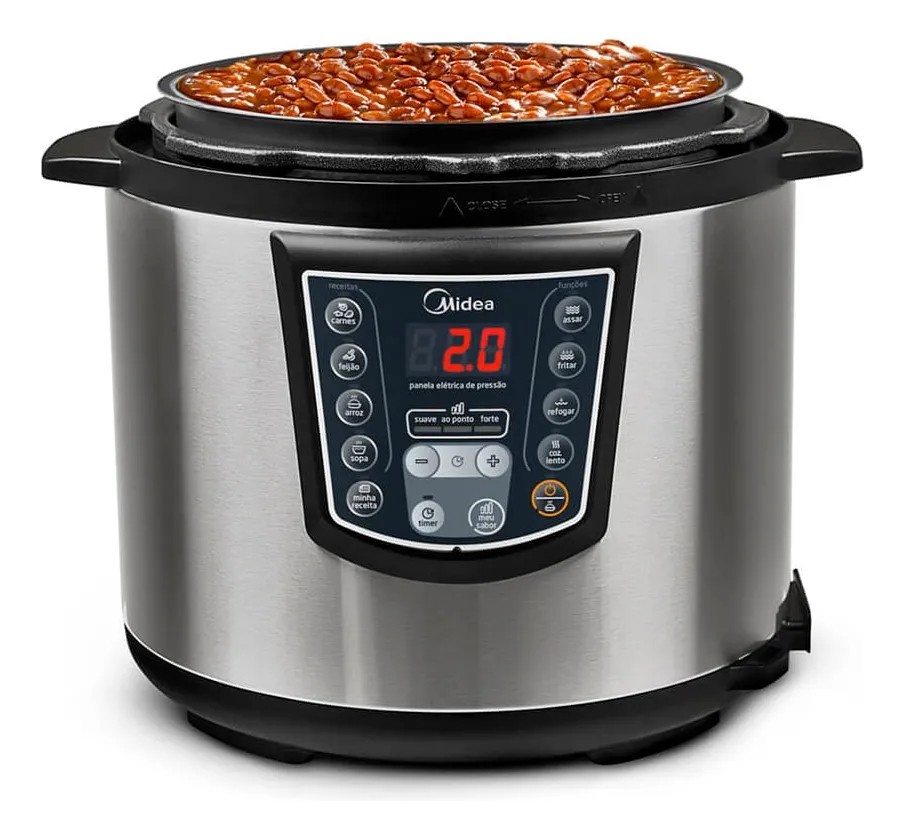 Panela de Pressão Elétrica 6 L Digital Inox Midea 110v