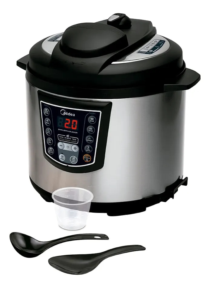 Panela de Pressão Elétrica 6 L Digital Inox Midea 110v