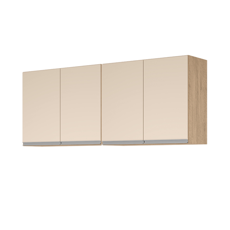 ARMARIO AEREO MODULADO 4 PORTAS MILLA AMENDOA OFF WHITE PUXADOR ALUMINIO