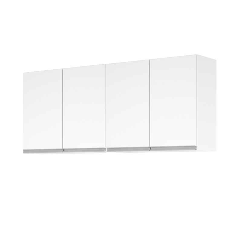 ARMARIO AEREO MODULADO 4 PORTAS MILLA BRANCO PUXADOR ALUMINIO
