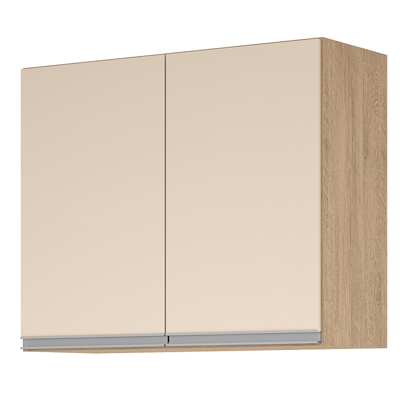 ARMARIO AEREO MODULADO 5 PORTAS MILLA AMENDOA OFF WHITE PUXADOR ALUMINIO
