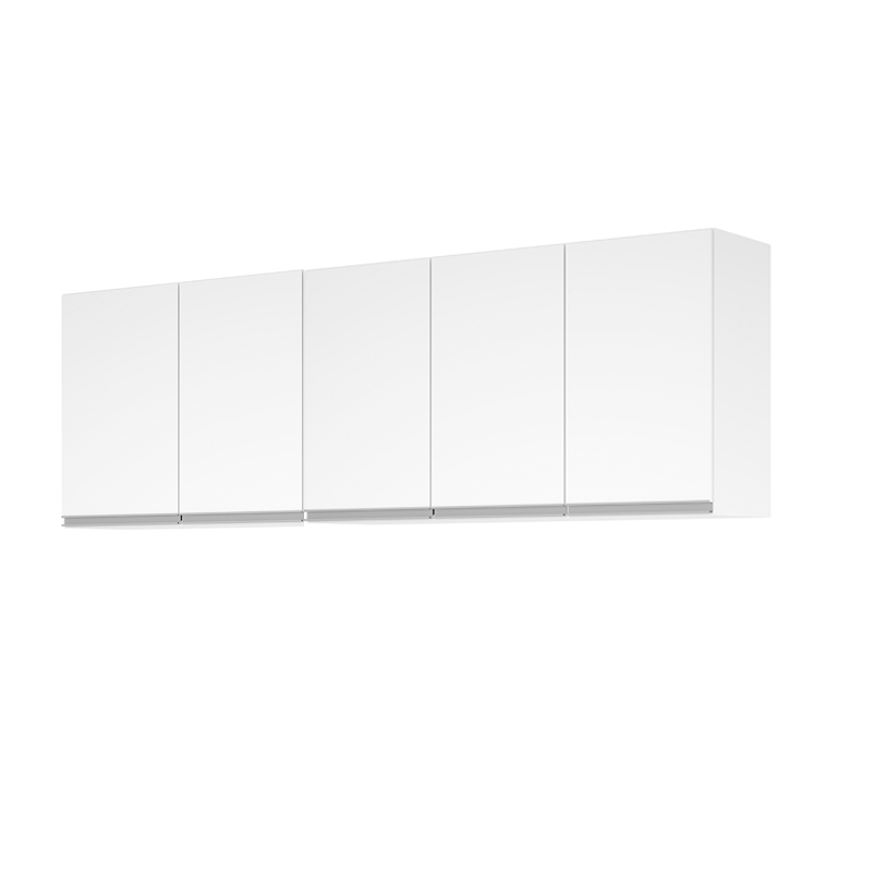 ARMARIO AEREO MODULADO 5 PORTAS MILLA BRANCO PUXADOR ALUMINIO