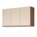 ARMARIO AEREO MODULADO 5 PORTAS MILLA CASTANHO OFF WHITE PUXADOR ALUMINIO