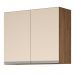 ARMARIO AEREO MODULADO 5 PORTAS MILLA CASTANHO OFF WHITE PUXADOR ALUMINIO