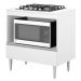 BALCÃO PARA COOK TOP MILLA  COM TAMPO MADEIRA  E AEREO BASCULANTE BRANCO PUXADOR ALUMINIO