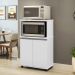 Balcão para Microondas e Forno Beatriz com Rodízios e Tampo de 25mm Branco