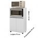 Balcão para Microondas e Forno Beatriz com Rodízios e Tampo de 25mm Branco